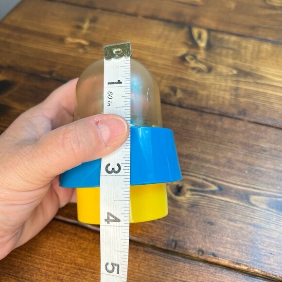 Vintage Snoopy Peanuts 50th Celebration Plastic Toy Confetti Globe blue yellow - Picture 3 of 5